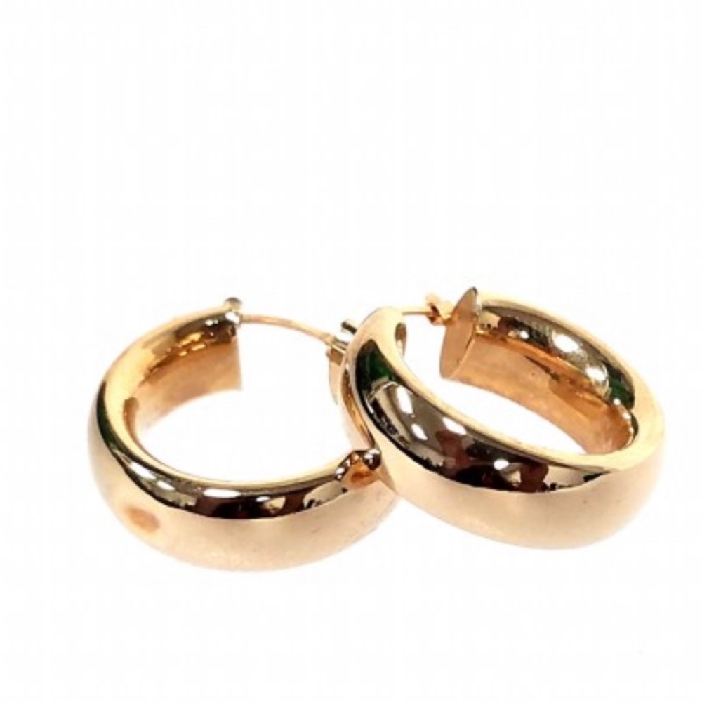 Thick 14k gold hoops